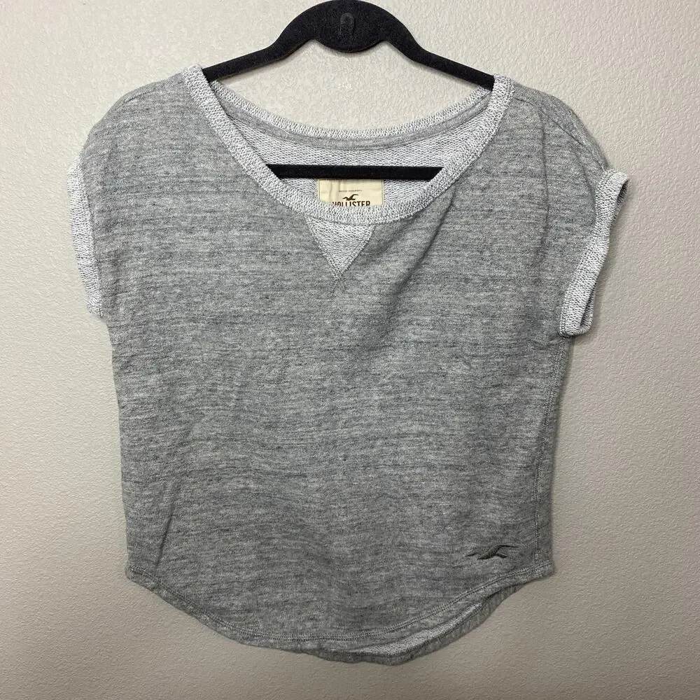 Hollister Gray Scoop Neck Cropped Top Size‎ XS